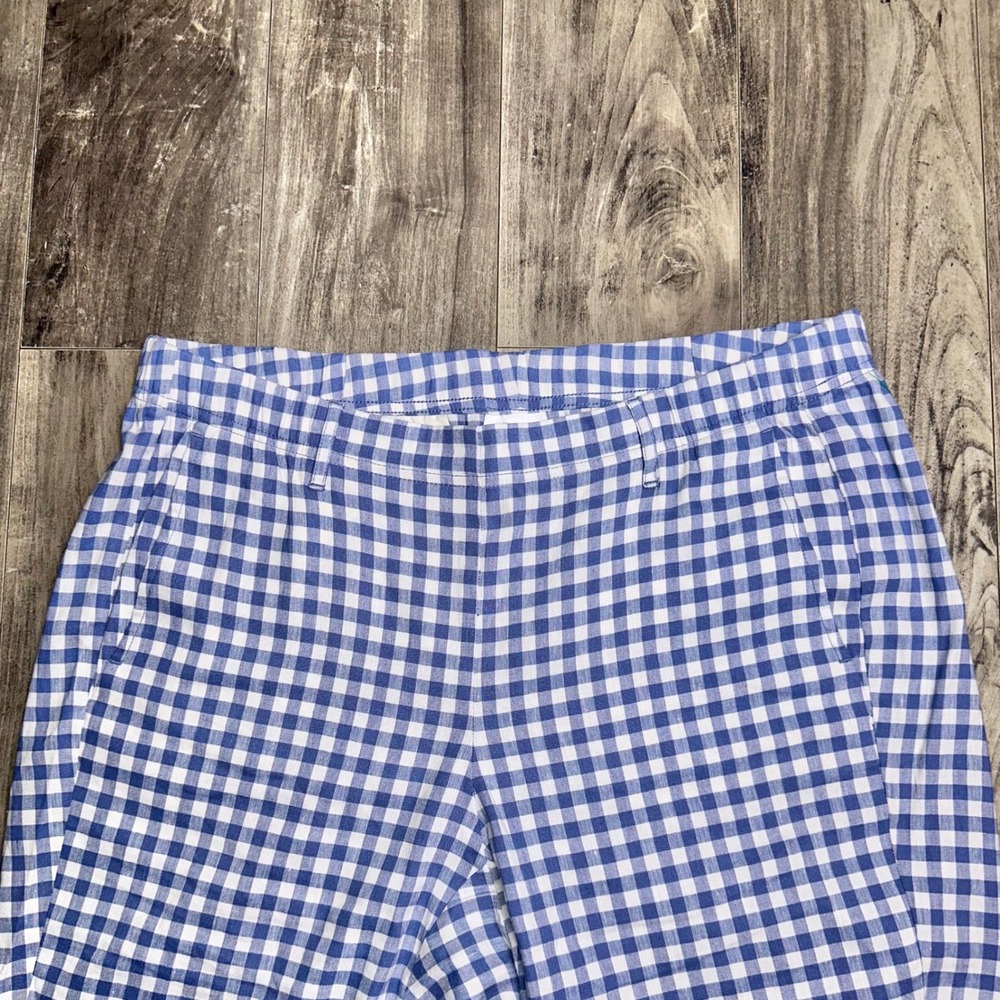 NWOT J Jill Blue White Gingham Linen Stretch Petite XL Pants Checkered Trousers - Picture 8 of 11